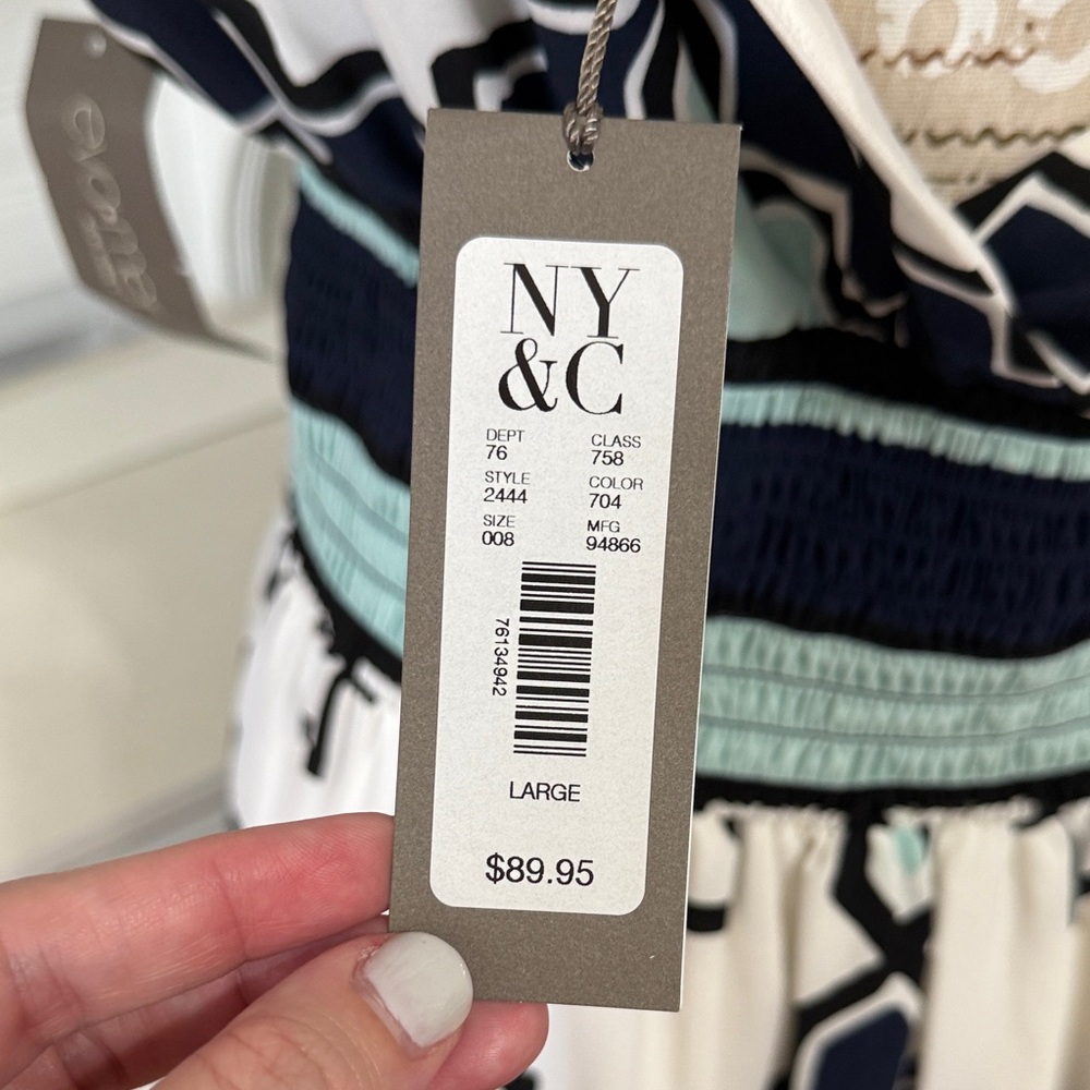 ⭐️3/$25⭐️ NWT Eva Mendes for NY &Co Geometric Patterned Maxi Dress - Picture 6 of 9